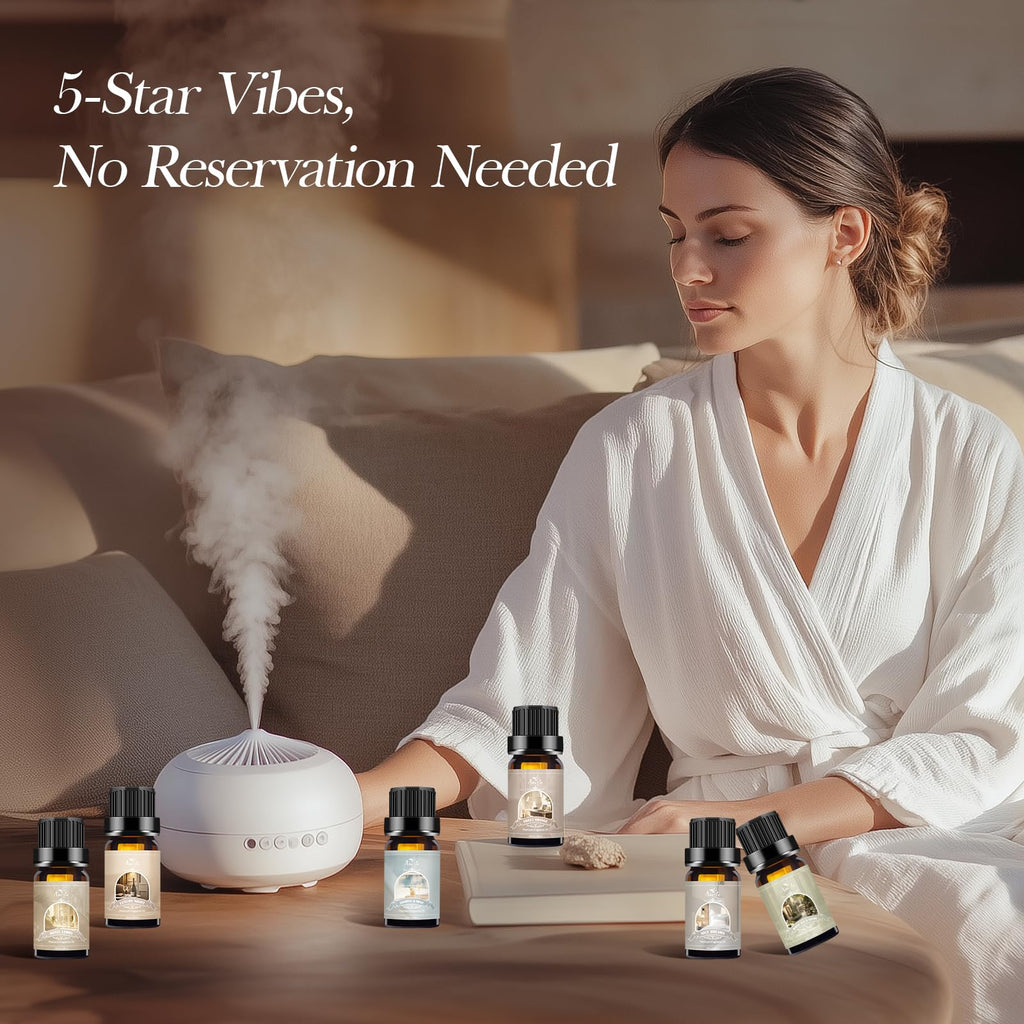 Hotel Essential Oils Set - 6 Premium Scents for Diffuser, Aromatherapy & Home
