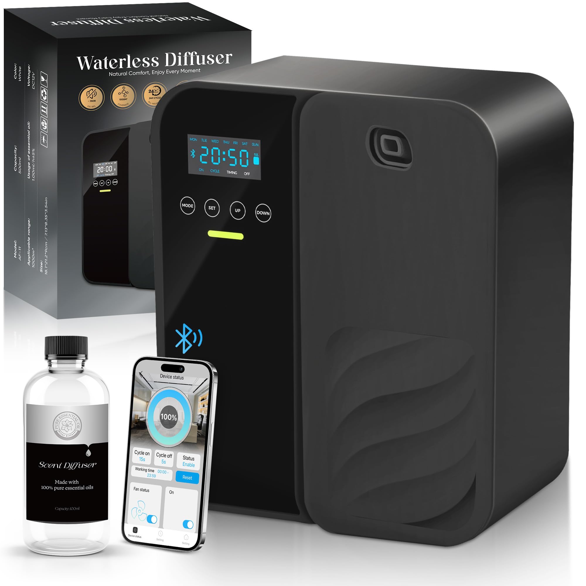 Hotel Scent Diffuser - Whole Home Scent Machine, 1000 m3 Coverage (~5000 Sq Ft), 500ml Capacity