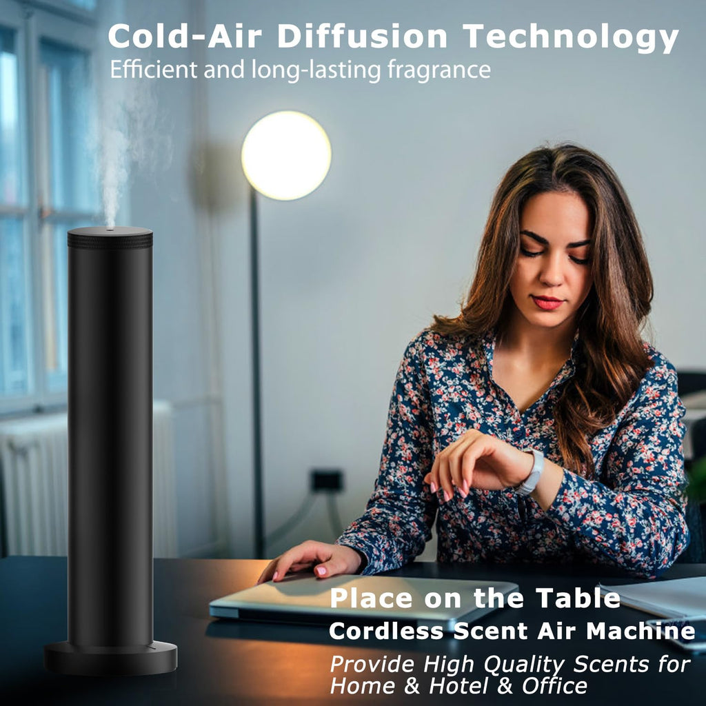 Hotel Scent Diffuser Machine - Cordless Rechargeable Diffuser for Large Rooms | App Bluetooth Control
