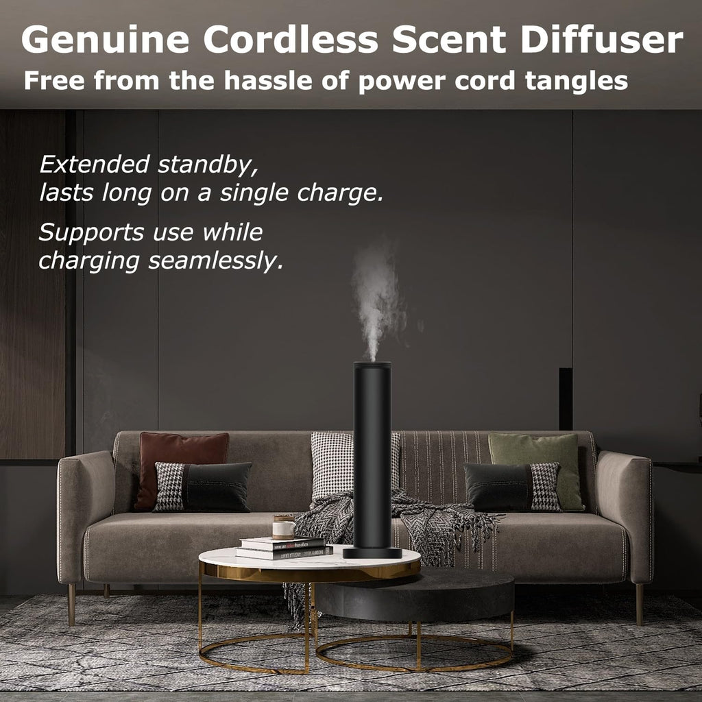 Hotel Scent Diffuser Machine - Cordless Rechargeable Diffuser for Large Rooms | App Bluetooth Control