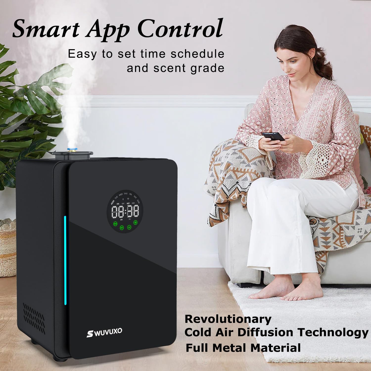 Hotel Scent Diffuser with Power Cold Air Technology — 3,000 sq ft Coverage (Black)