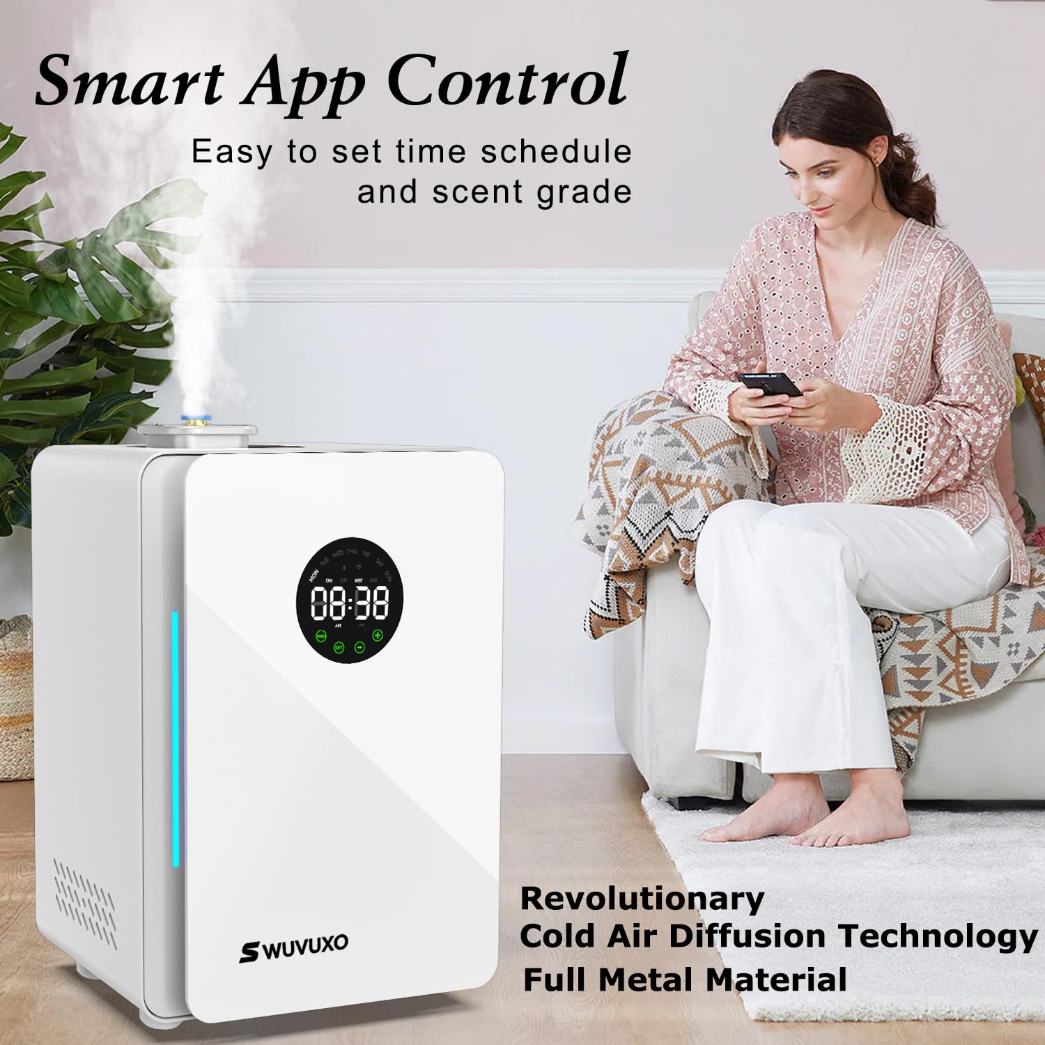 Hotel Scent Diffuser with Power Cold Air Technology – HVAC Coverage Up to 3,000 Sq Ft | White