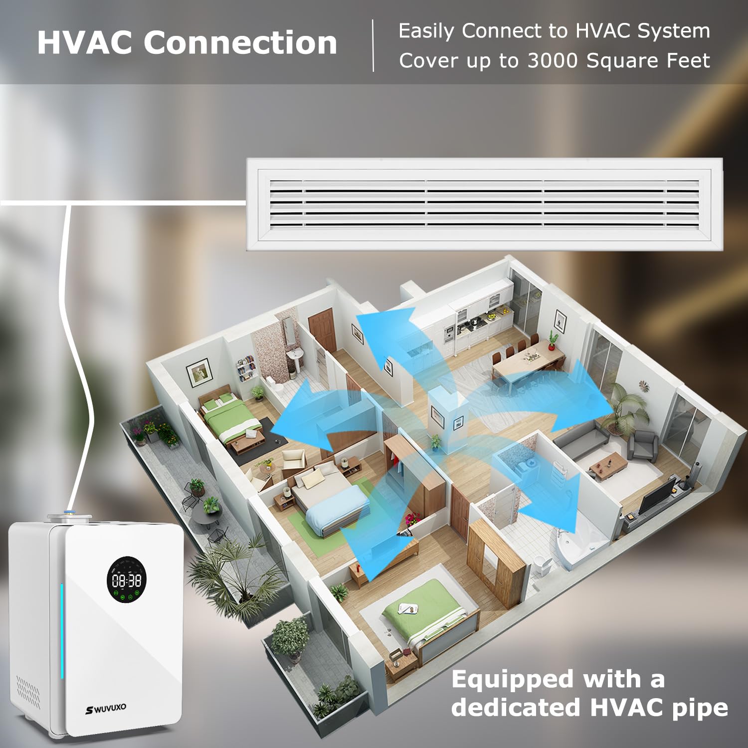 Hotel Scent Diffuser with Power Cold Air Technology – HVAC Coverage Up to 3,000 Sq Ft | White