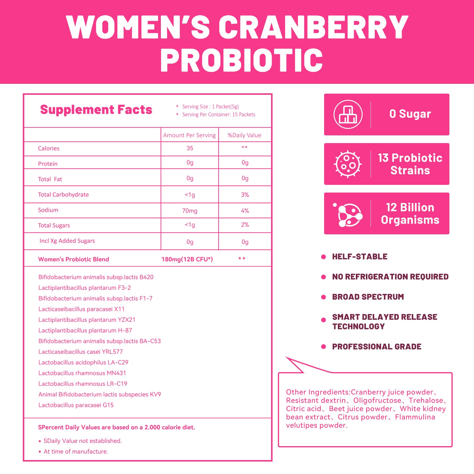 House of Nutrition Women Probiotic Powder – 13 Strains, 12B CFUs | Probiotics for Vaginal Health, Gut & Immune Support
