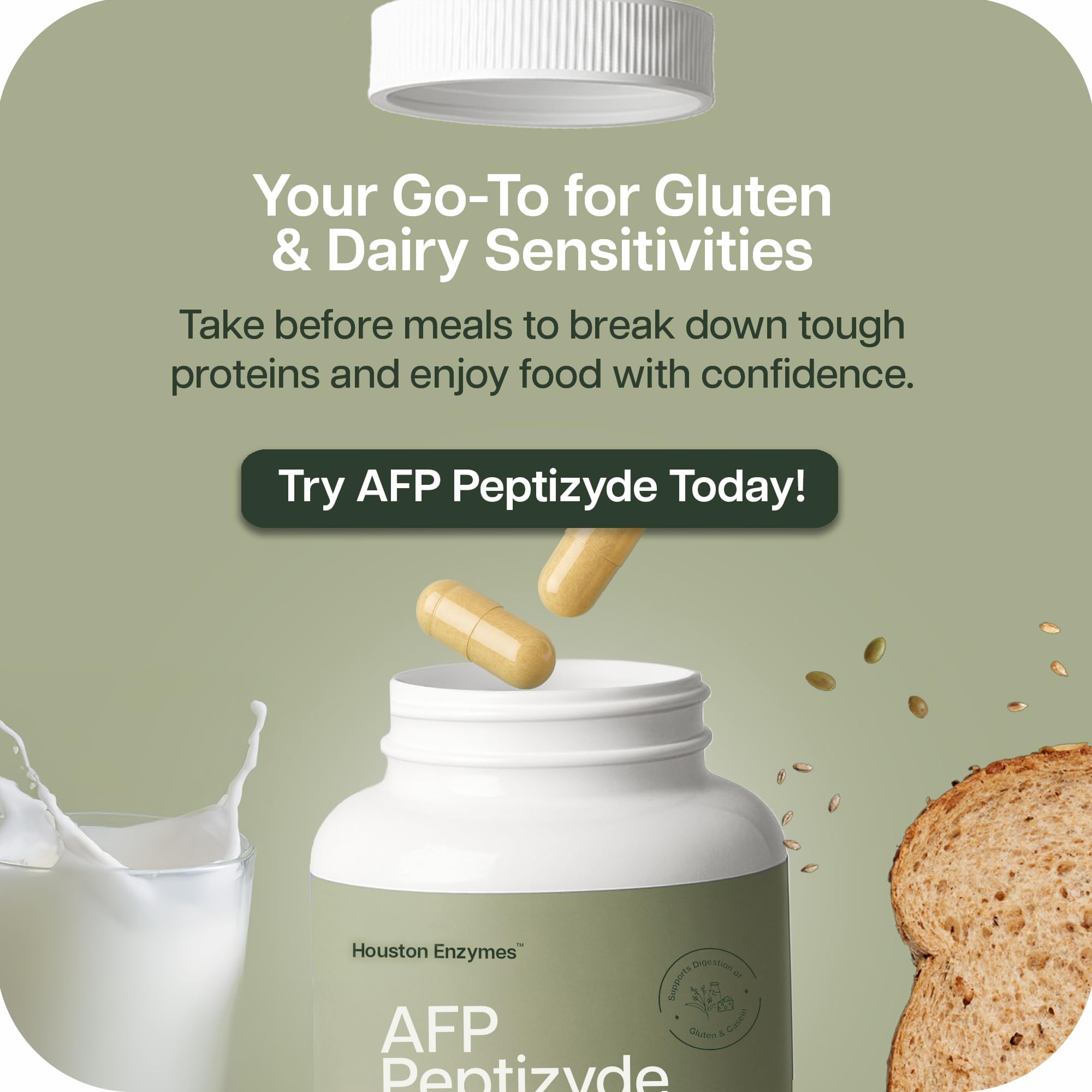 Houston Enzymes AFP Peptizyde – Protein Digestive Enzymes (90 Capsules)