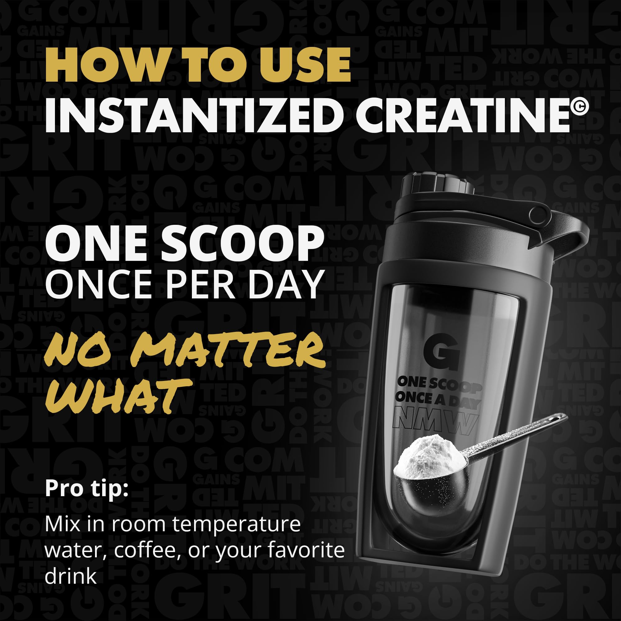 Gains in Bulk Instantized Creatine Monohydrate – Soluble, Zero-Bloat (100 Servings)