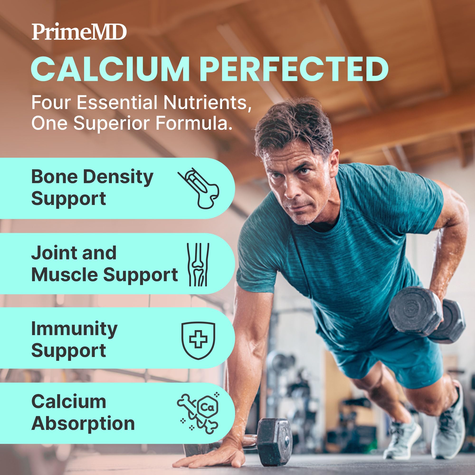 4-in-1 Calcium + Vitamin D3/K2 5000 IU - 601mg per Serving (120 ct) | Gluten-Free & Vegan