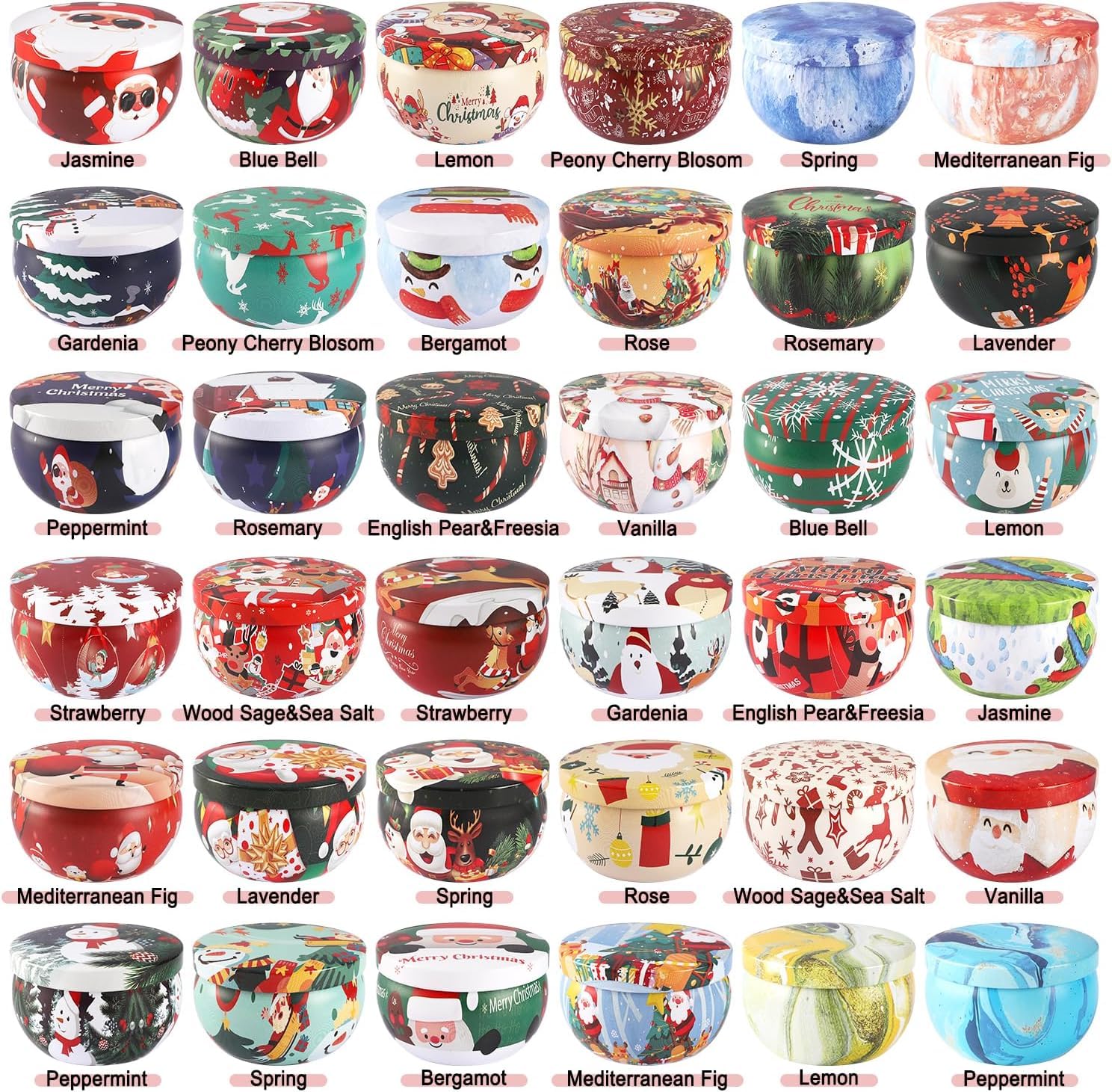 Howemon 36 Pack Christmas Scented Candles Set – Natural Soy Wax & Aromatherapy