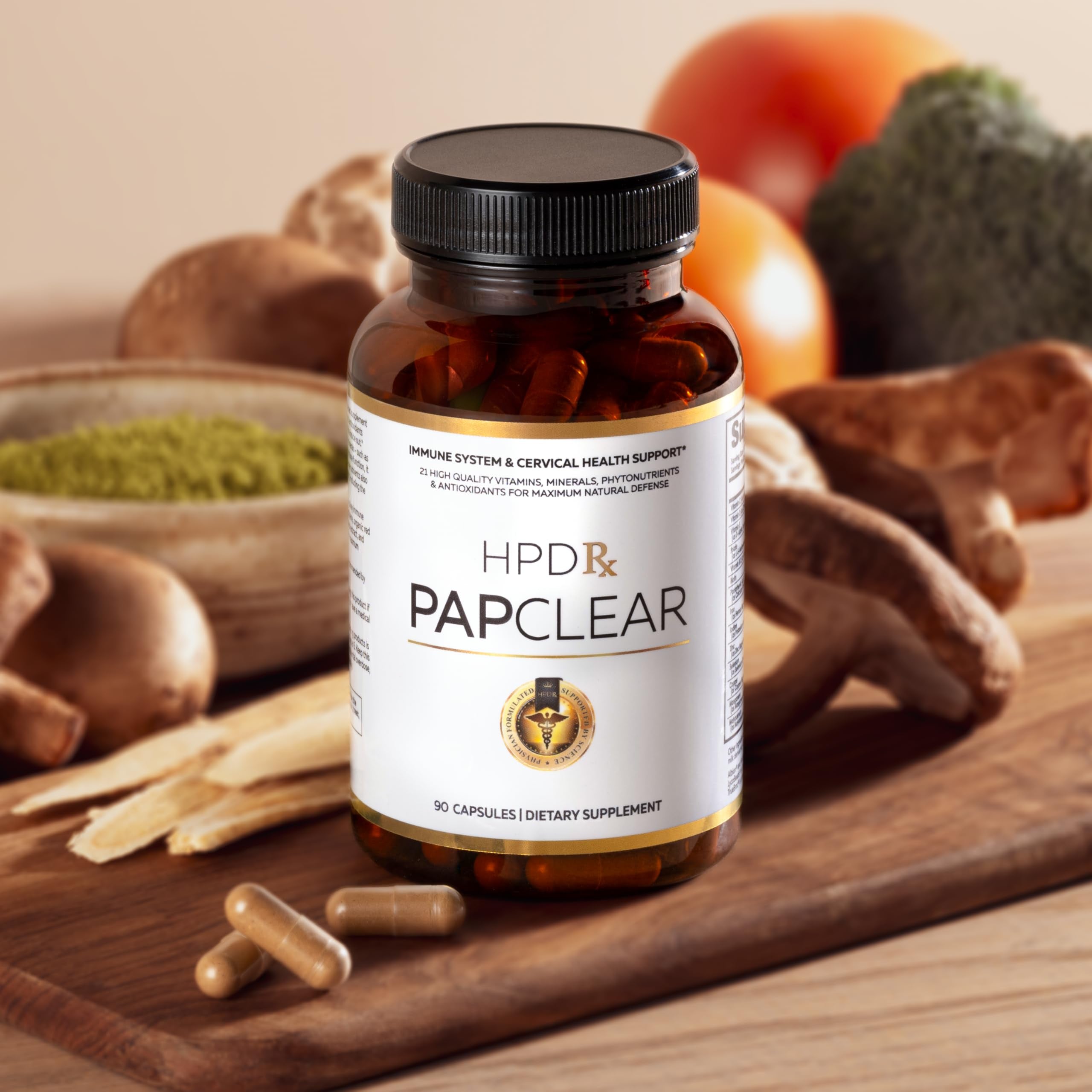 HPD Rx PAPCLEAR: Physician-Formulated Immune Support Supplement | All-Natural 90 Caps | Pack of 6