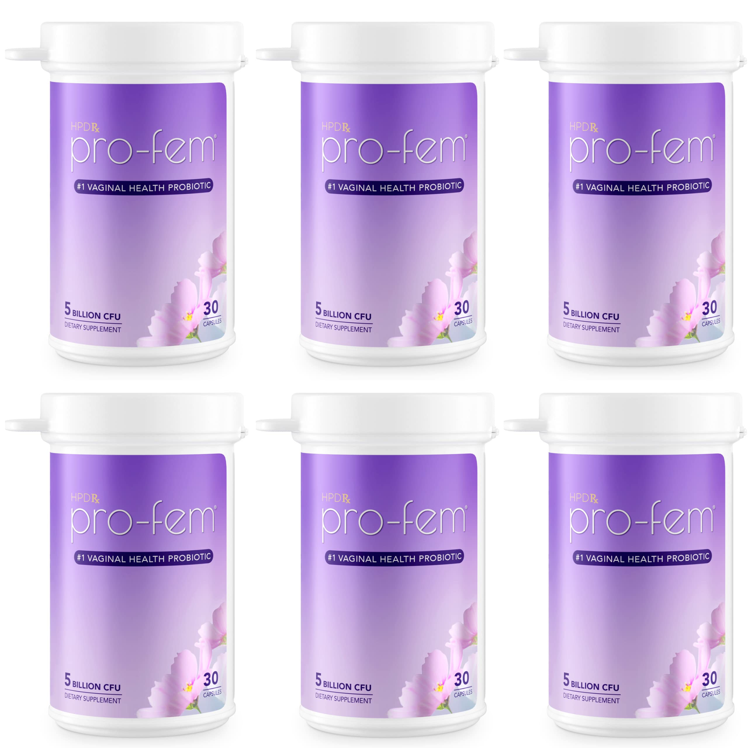 HPD Rx Pro-Fem Vaginal Health Probiotic (6-Pack) | pH Balance & UTI Support