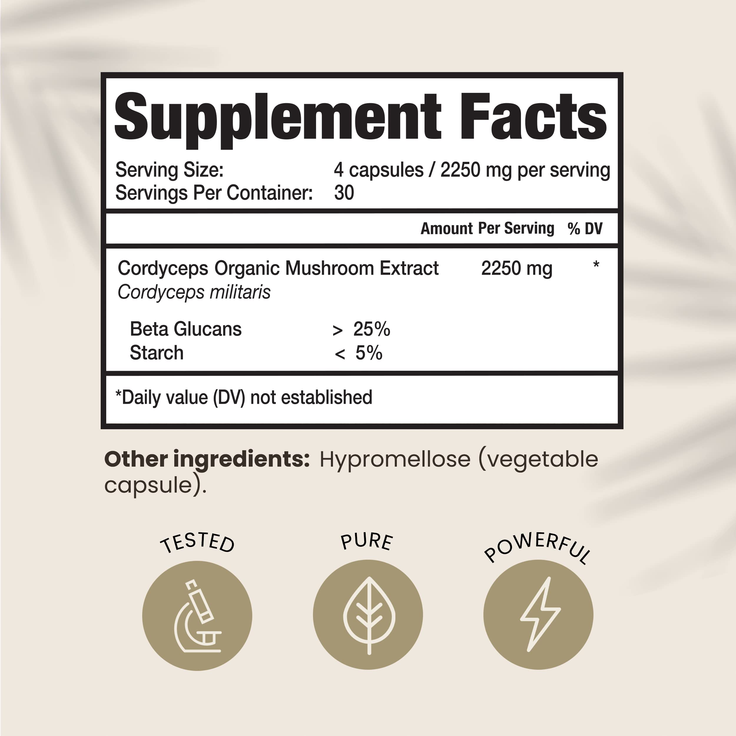 HPD Rx Cordyceps – Premium Organic Mushroom Extract, 2250 mg, 240 Capsules (Pack of 2)