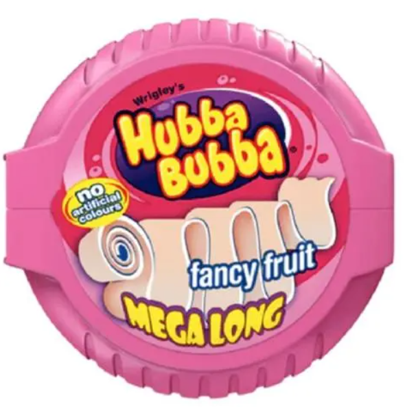 12 x Hubba Bubba Mega Long Tape Fancy Fruit 56G