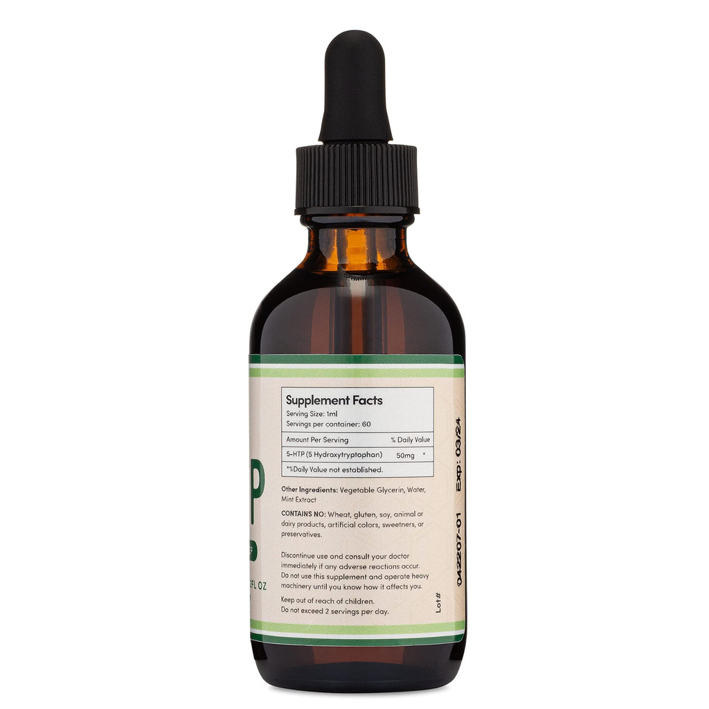 5HTP Liquid Drops - More Absorbable and Effective Than 5 HTP Capsules (60 Servings of 50mg 99%+ 5-HTP) Serotonin Supplement for Mood, Sleep, and Relaxation by Double Wood (Pack of 2)