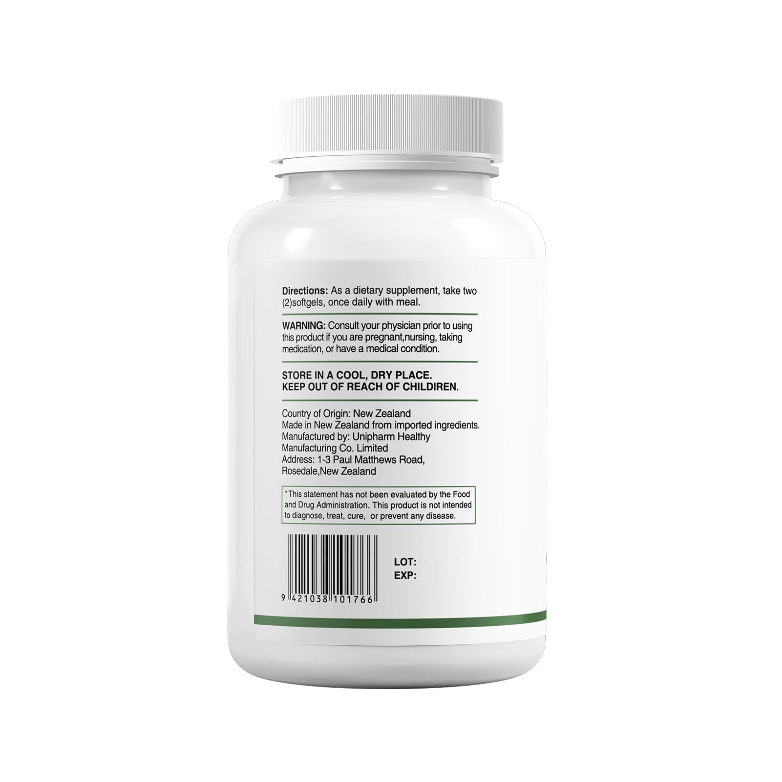 HUJ Omega 3 Fish Oil 1000mg Softgels – EPA+DPA, Heart, Brain, Skin, Eyes & Cardiovascular Support | 60 Softgels