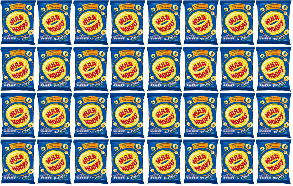 32 x Hula Hoops Salt & Vinegar Crisps 34G