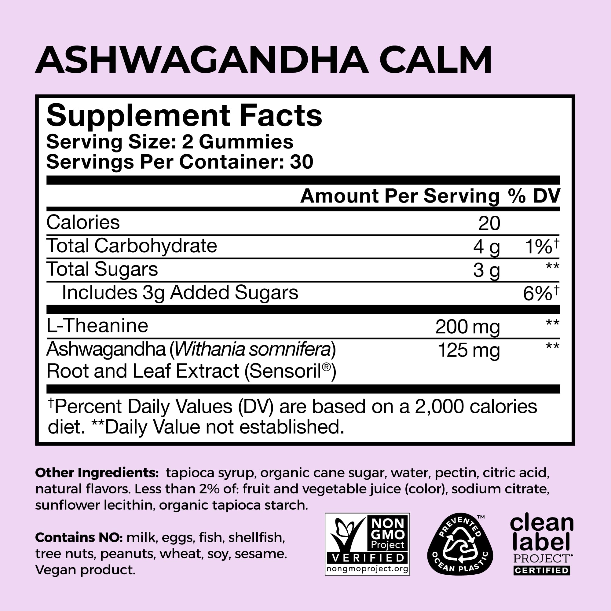 HUM Calm Ashwagandha Gummies with L-Theanine – Relaxation & Clarity (60 Gummies)