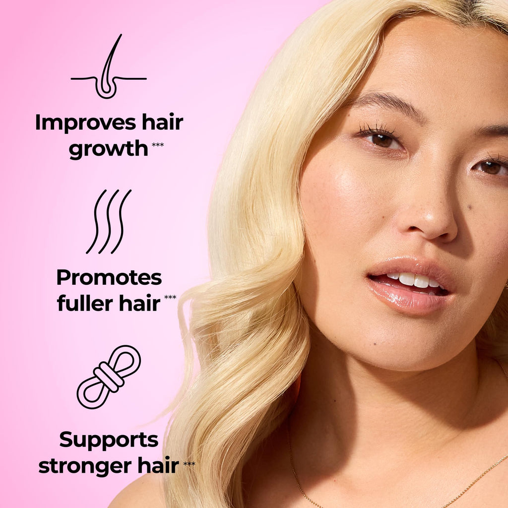 HUM Hair Growth Gummies with Biotin, Zinc & B12 – 60 Gummies