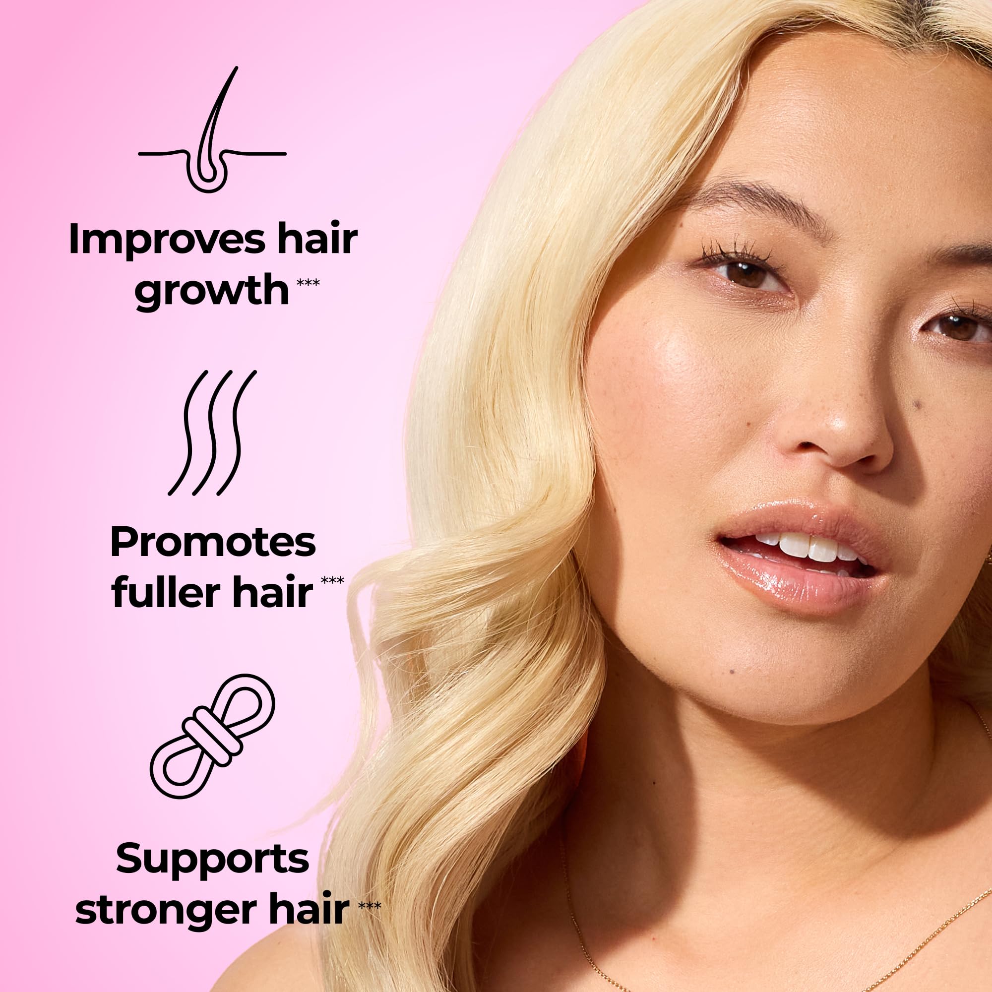 HUM Hair Growth Gummies with Biotin, Zinc & B12 – 60 Gummies