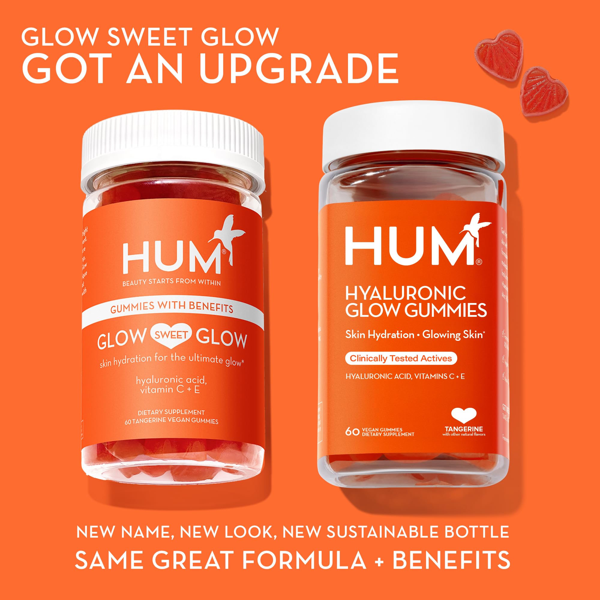 HUM Hyaluronic Glow Gummies – Low Molecular HA, Amla Vitamin C, Vitamin E