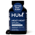 Hum Mighty Night: Nighttime Sleep Supplement for Skin | CoQ10, Valerian & Ferulic Acid | 60 Vegan Softgels