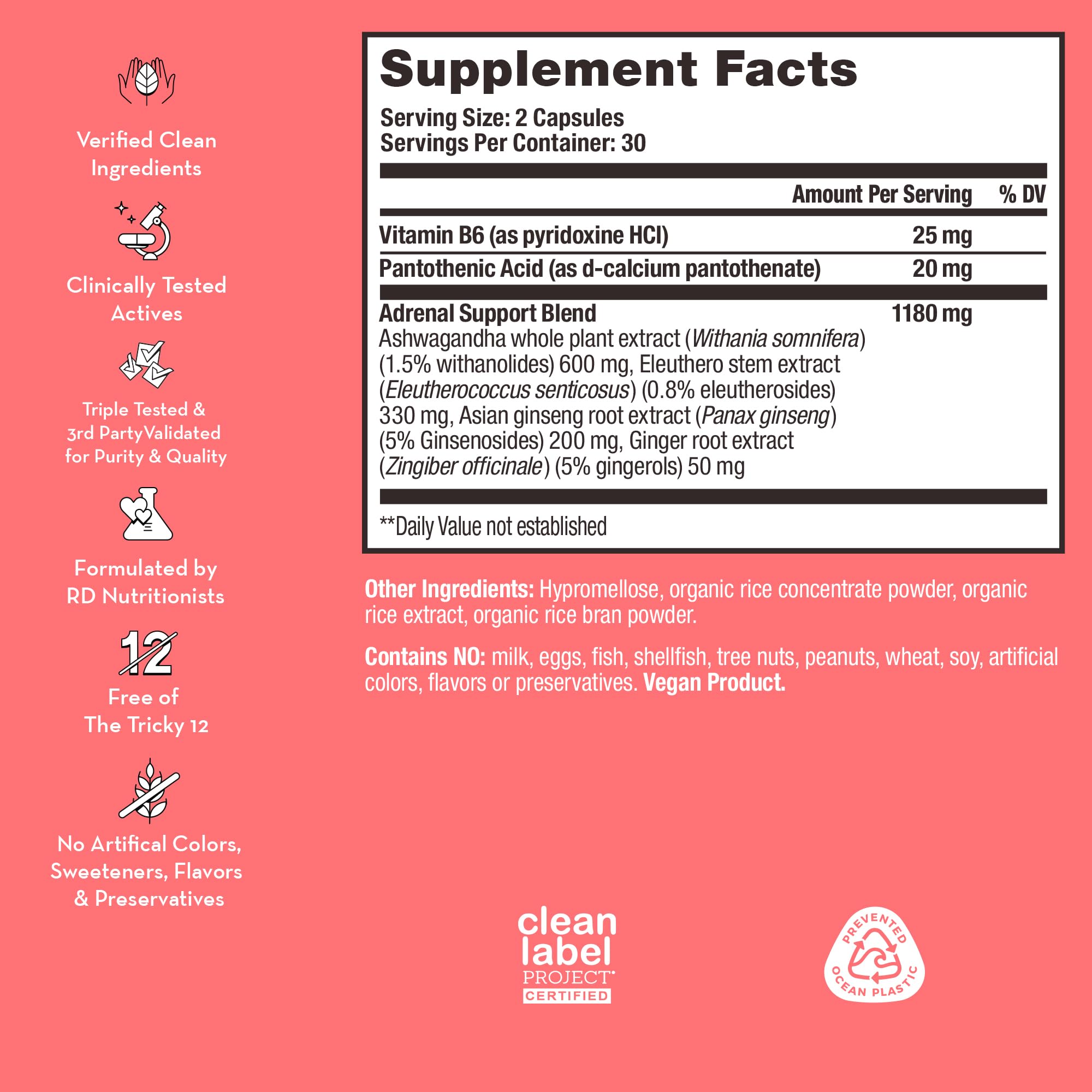 HUM Uber Energy Adrenal Support Supplement with Ashwagandha, Ginseng – 60 Vegan Capsules