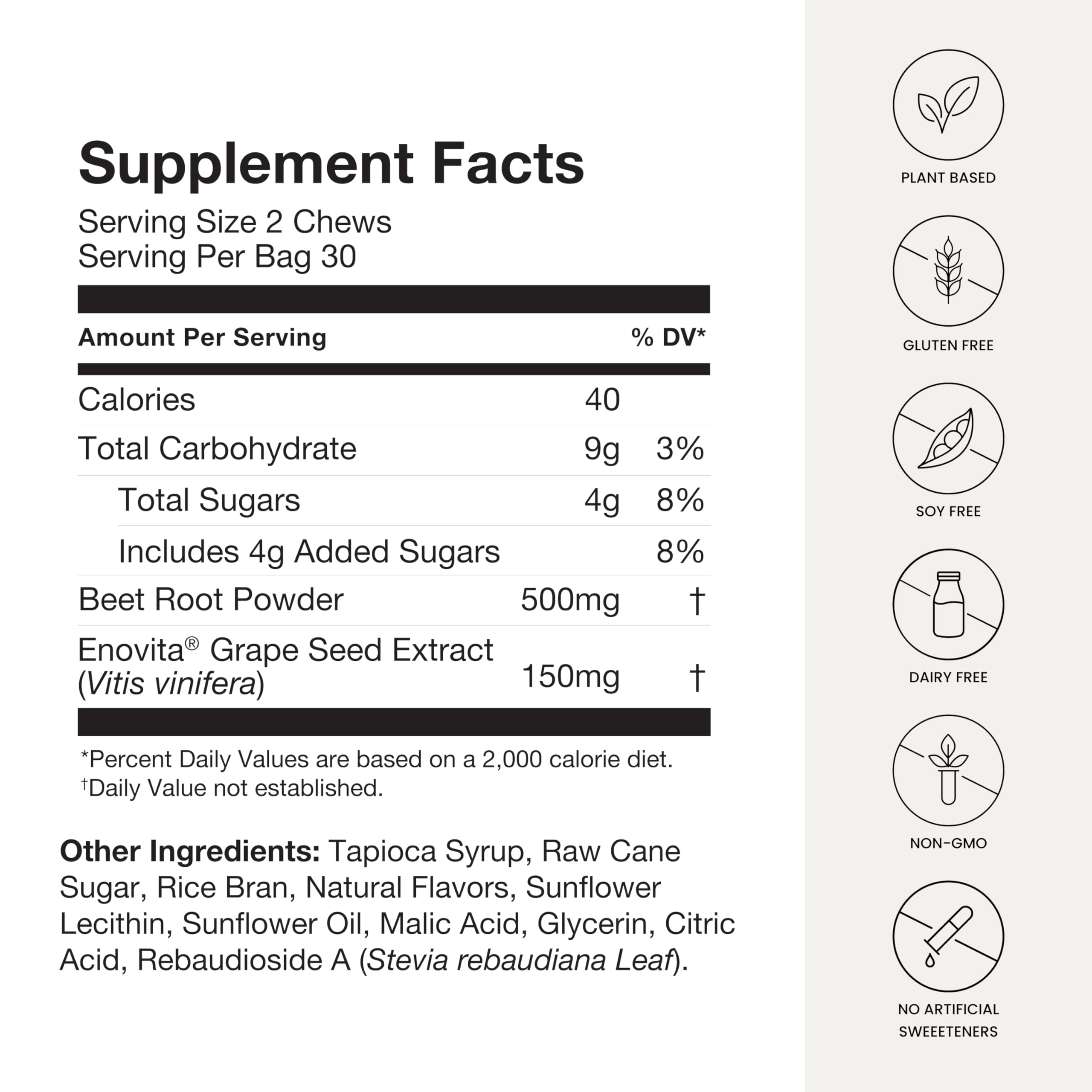 Humann SuperBeets Heart Chews – Nitric Oxide & Blood Pressure Support
