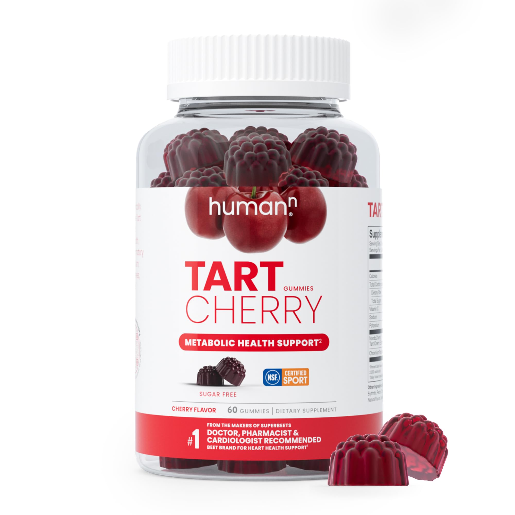 Humann Tart Cherry Gummies – NSF Certified Sport, Sugar-Free & Vegan