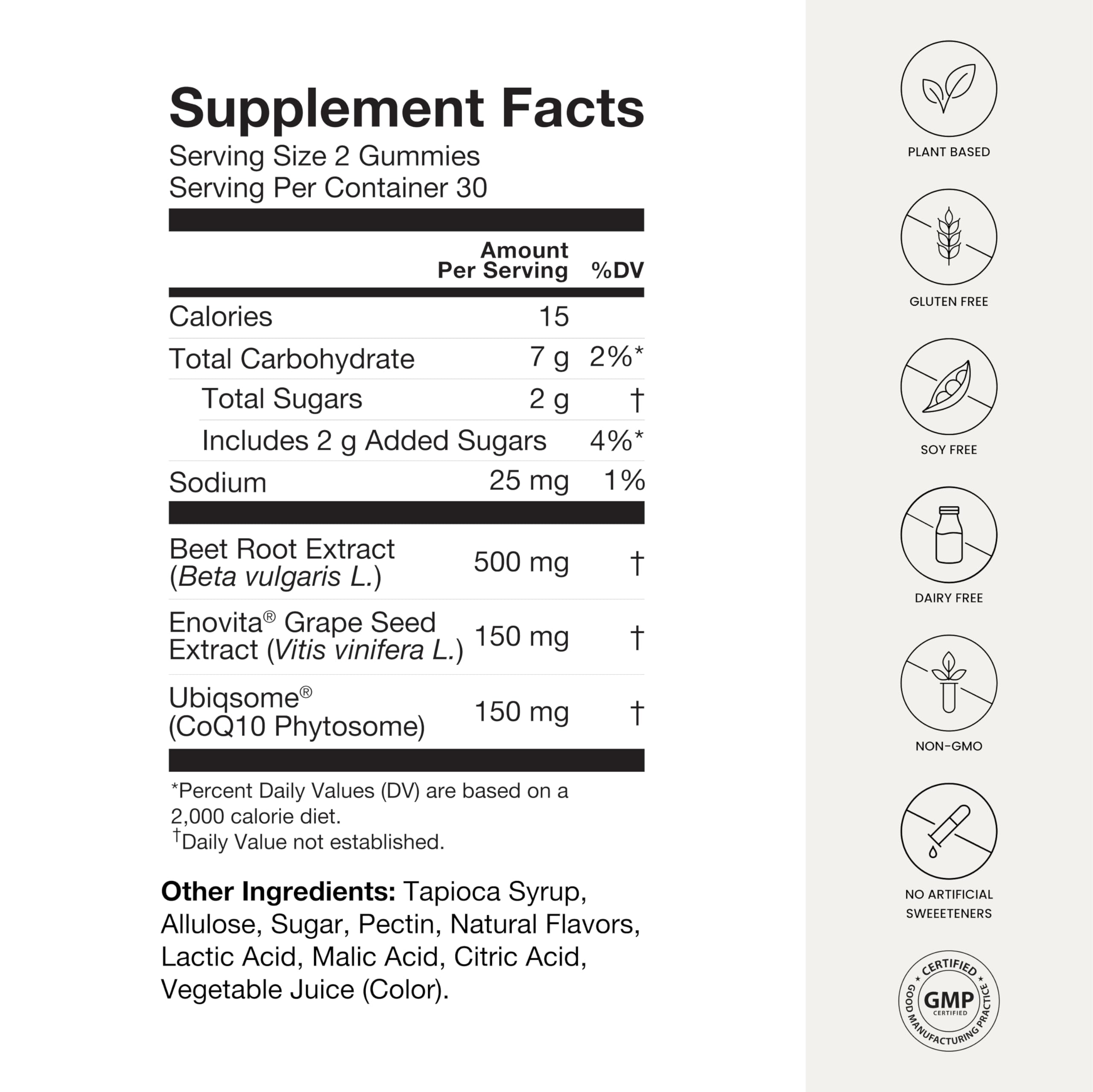 Humann SuperBeets Heart Gummies Advanced - CoQ10 150 mg + Beet Root Powder & Grape Seed Extract, 60 Count