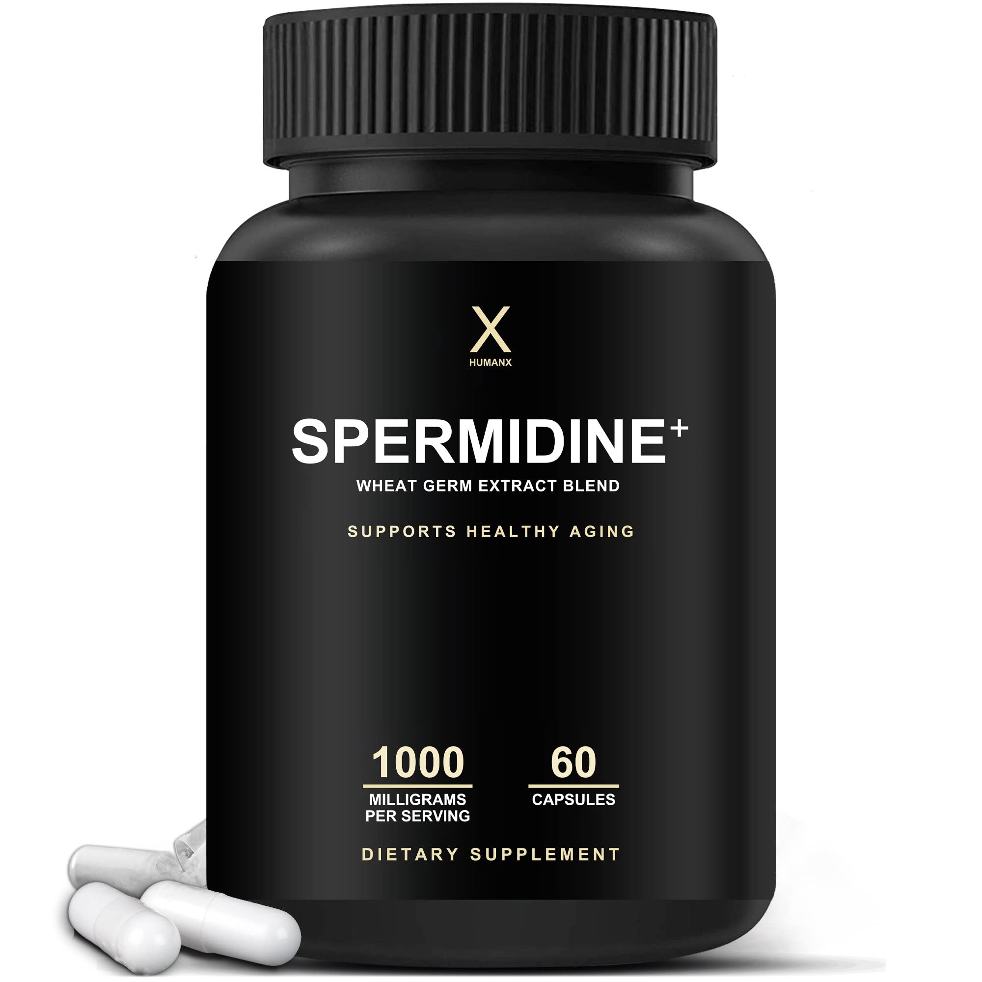 HUMANX Spermidine+ (USA Third Party Tested) – Spermidine-Rich Wheat Germ Extract + Zinc for Healthy Aging