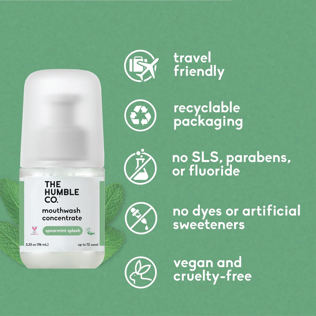 The Humble Co Mouthwash Concentrate – Fluoride Free Spearmint (Travel Size)
