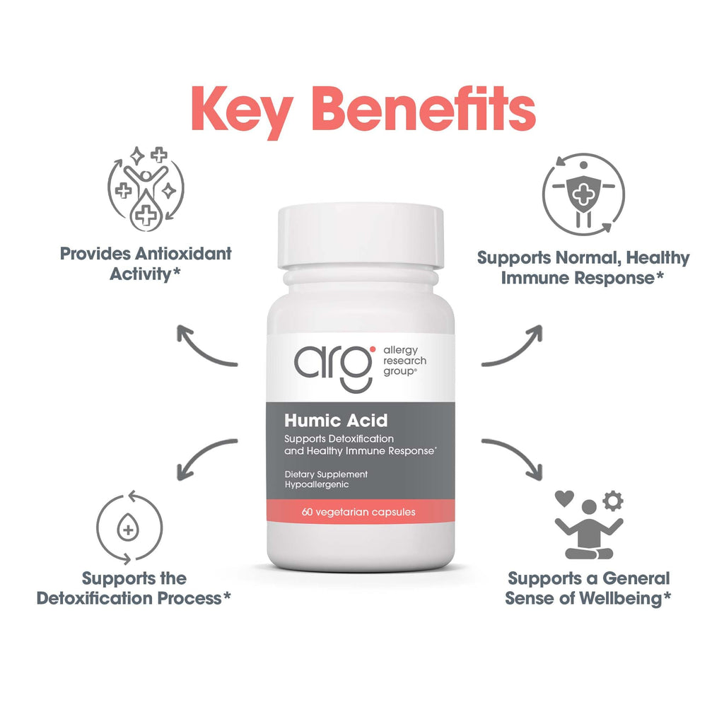 Allergy Research Group Humic Acid Supplement - Immune Support | 750 mg Humic Minerals | 60 Count
