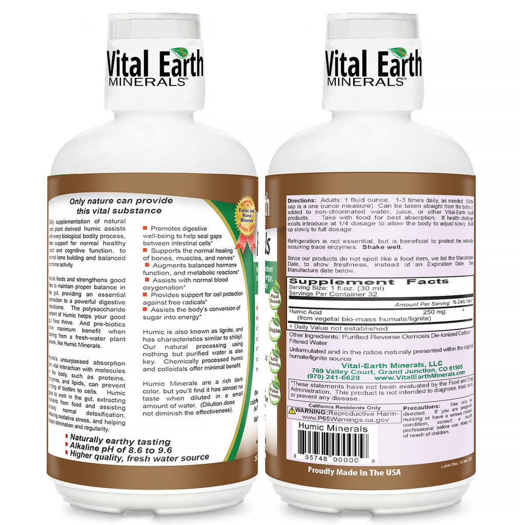 Vital Earth Minerals Humic Minerals 2-Pack – Fulvic Acid & 70+ Trace Minerals
