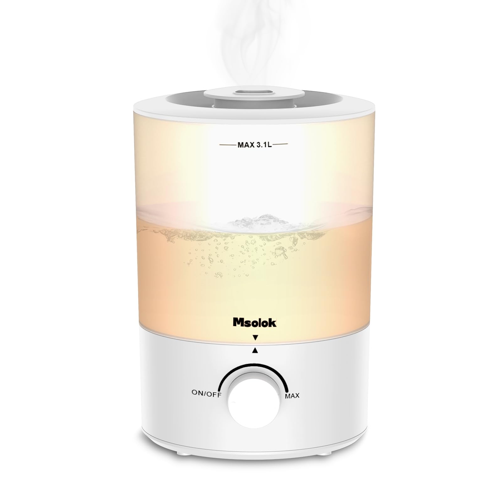 Humidifiers for Bedroom - 3.1L Top Fill Cool Mist, 360-degree Nozzle, 25W Ultrasonic