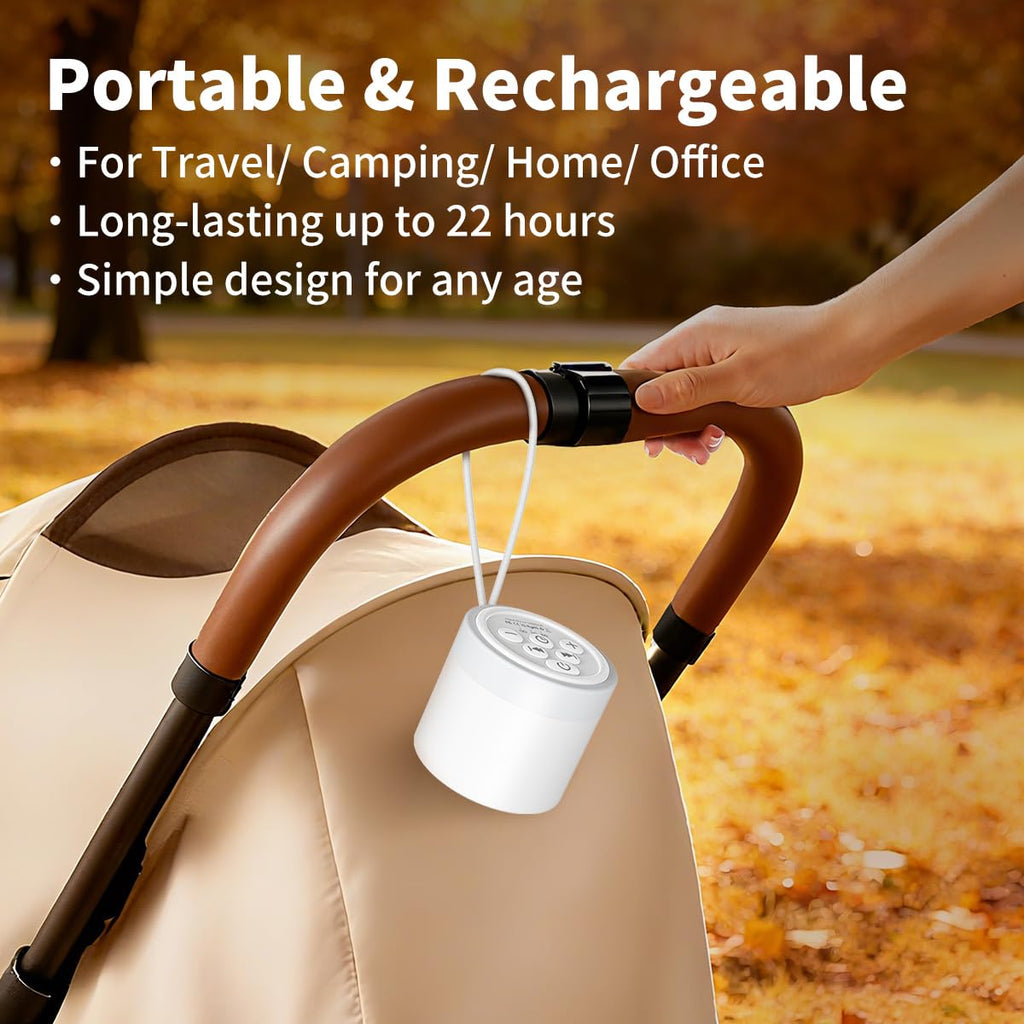 Hushing Sound Machine Mini – 30 Soothing Sounds Portable White Noise for Sleep, Travel, Home & Office