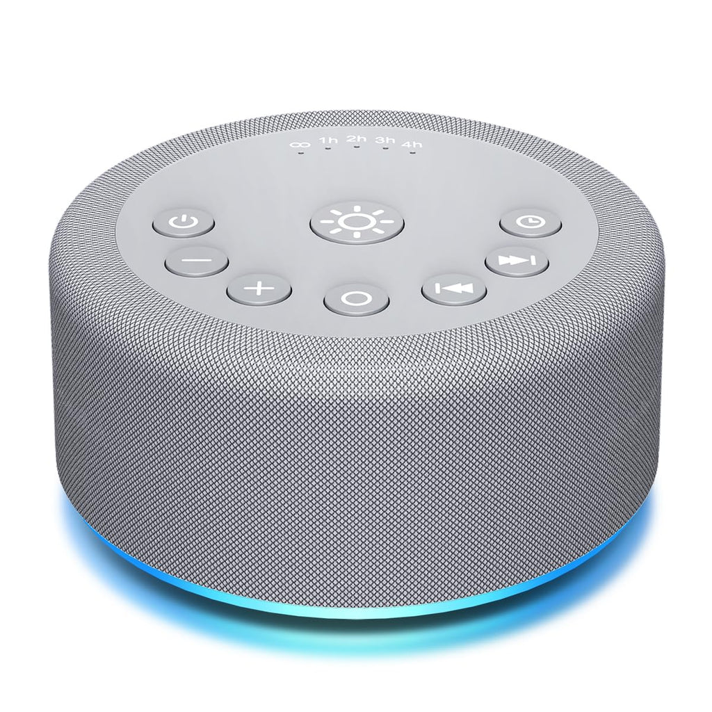 Hushing Sound Machine Night Light — 30 Non-Looping Sounds, 12 Lights, 5 Timers, 36 Volume Levels