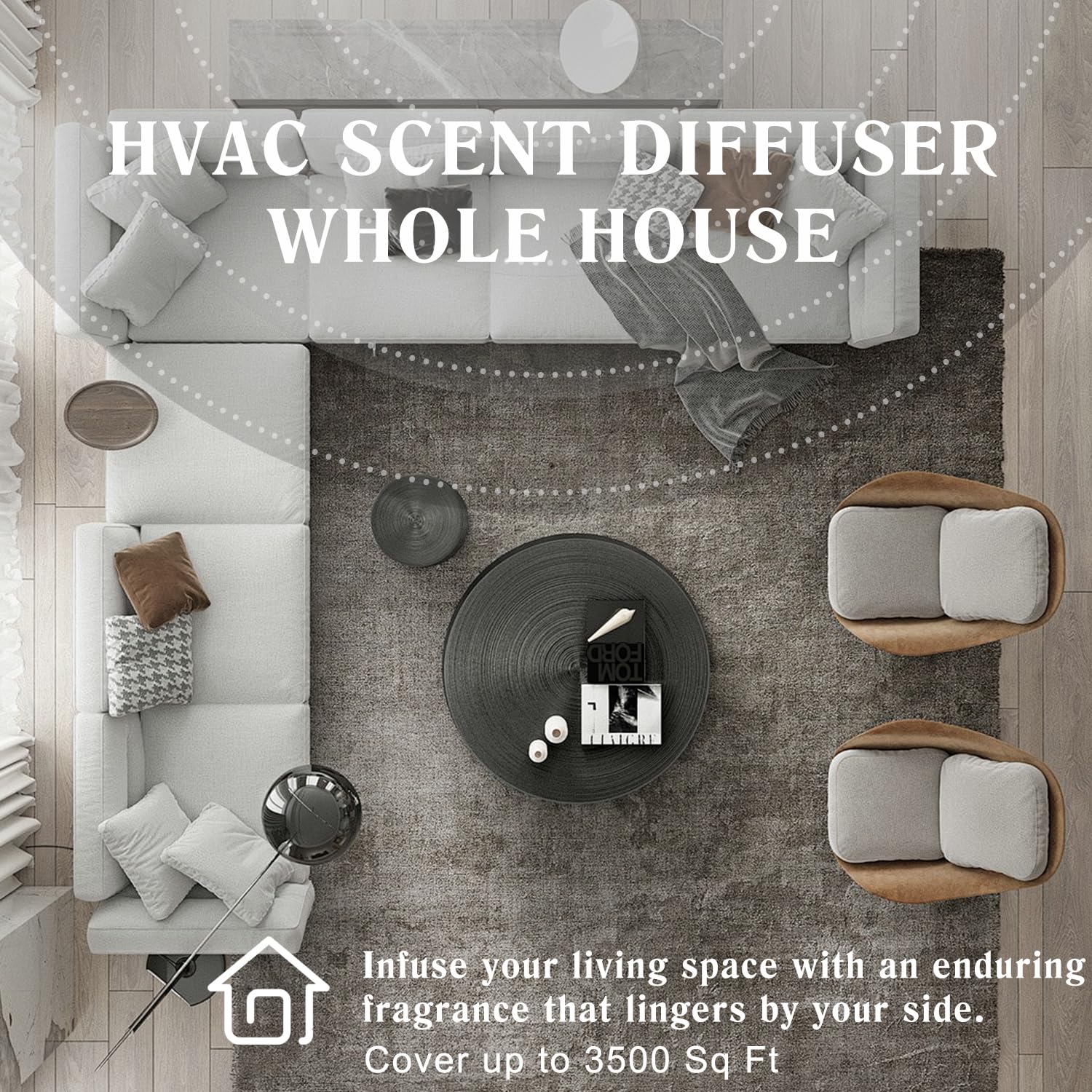 HVAC Scent Diffuser White – Covers 3,500 Sq Ft with Cold Air Diffusion