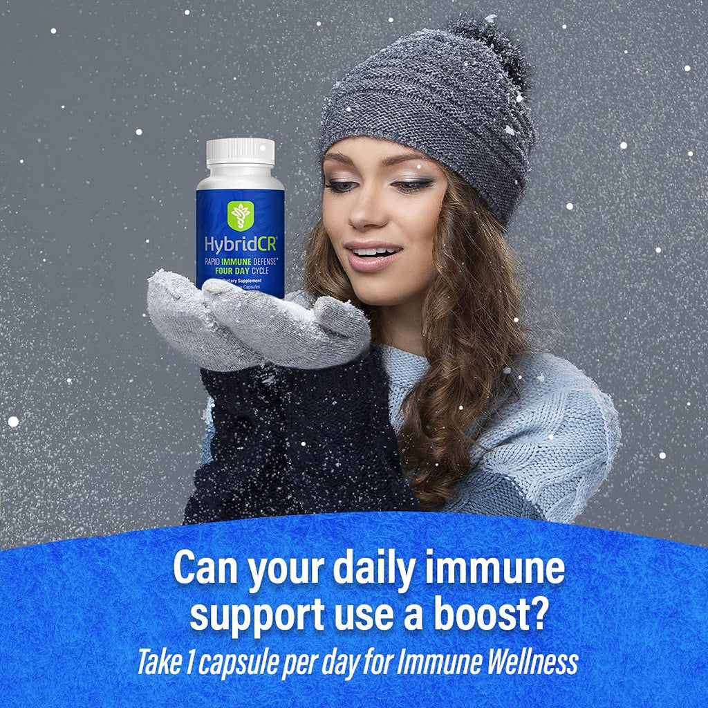 HybridCR Rapid Immunity Supplement | Zinc, Echinacea, Andrographis, Ginseng, Selenium, Gluten-Free & Non-GMO | 5-in-1 Immune Support Supplement | Pharmacist Formulated 1 Month Supply (30 Veggie Caps)