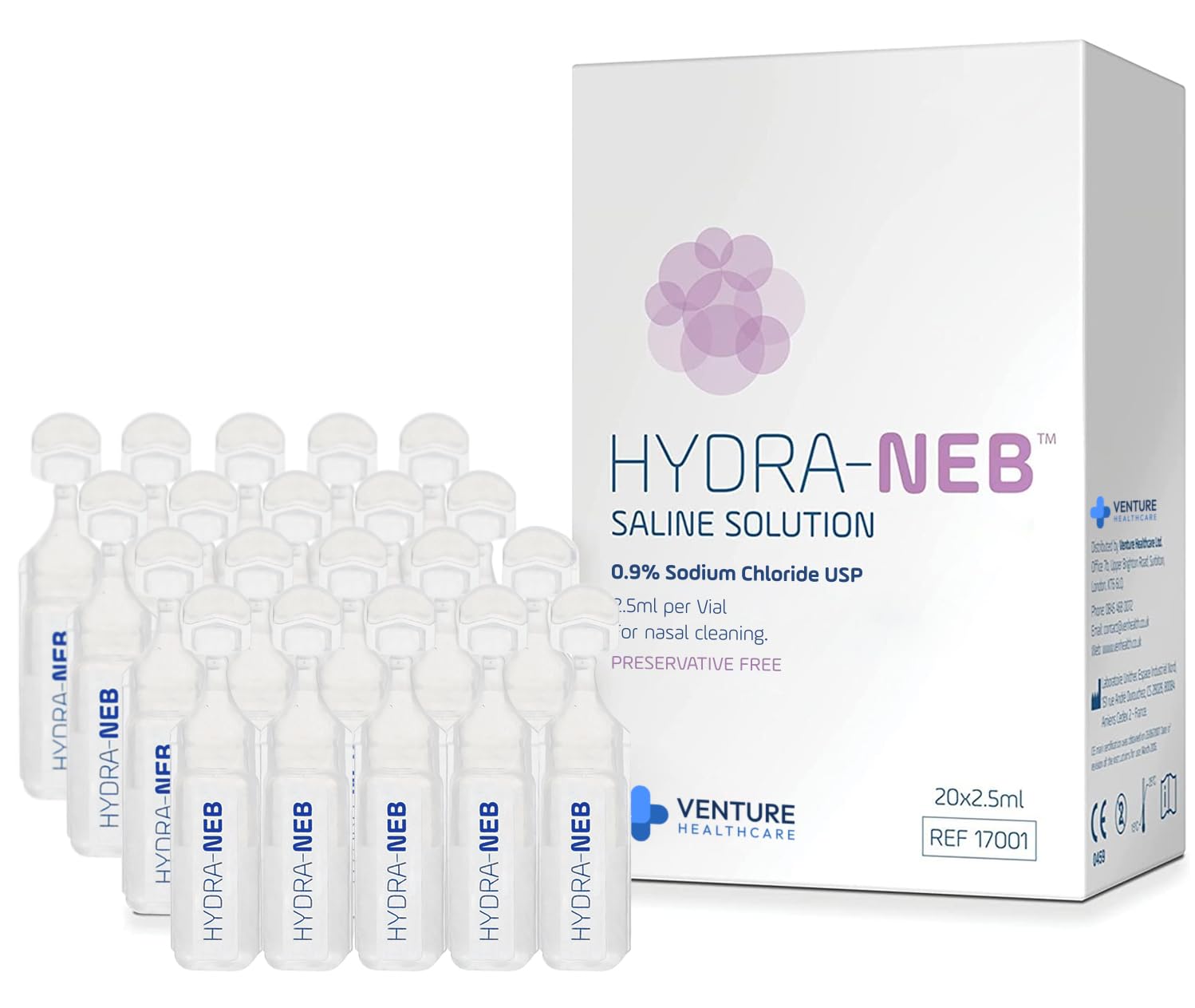 Hydra-Neb 0.9% Saline Solution for Nasal Cleansing & Nebulizers – 50ml