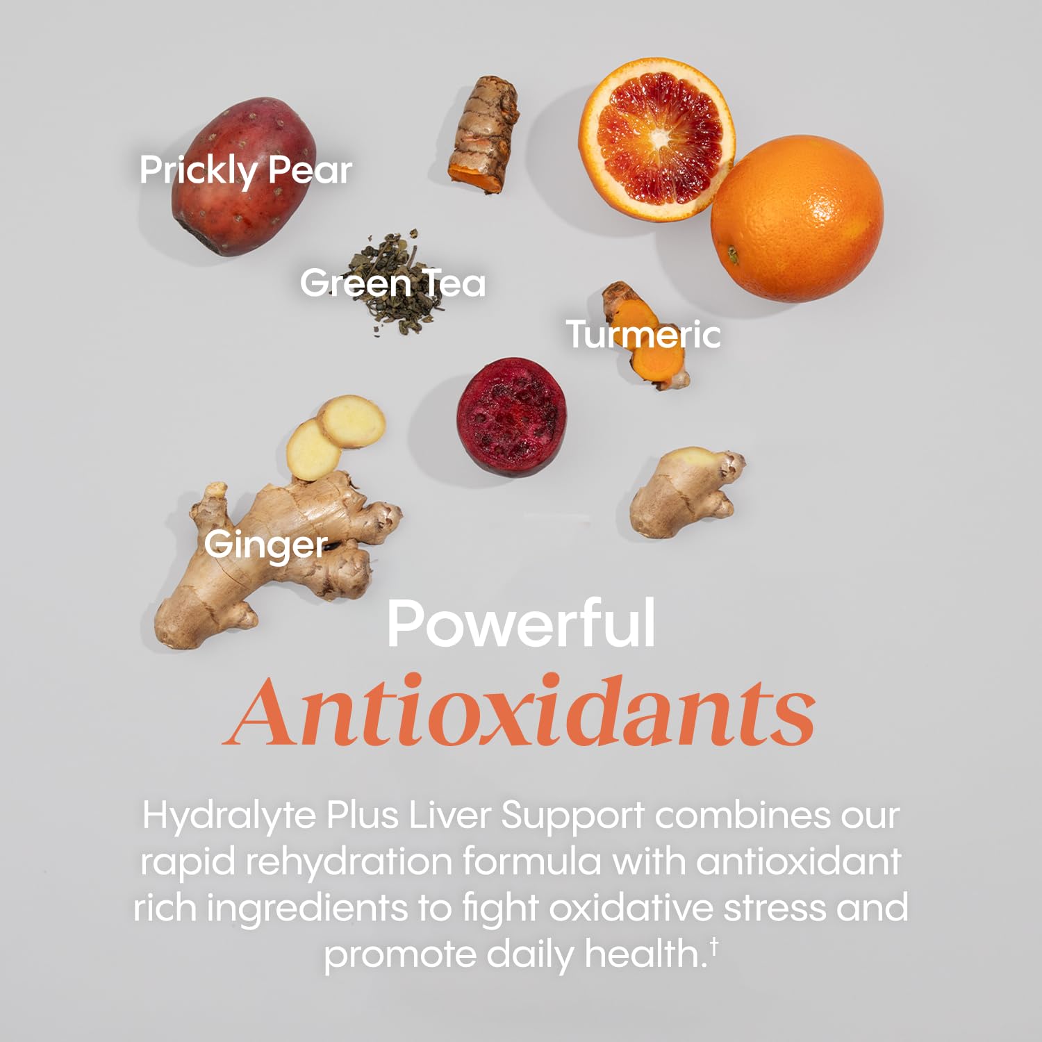 Hydralyte Liver Support + Electrolyte Mix – Milk Thistle, Turmeric, Ginger, Prickly Pear, Green Tea (Blood Orange Ginger, 20 Packets)