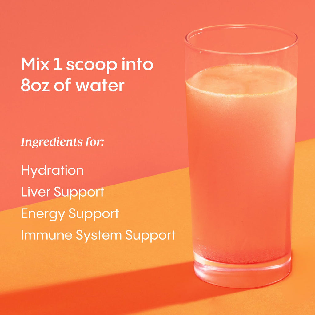 Hydralyte Liver Support + Electrolyte Mix – Milk Thistle, Turmeric & Ginger (Blood Orange Ginger, 40 Serves)