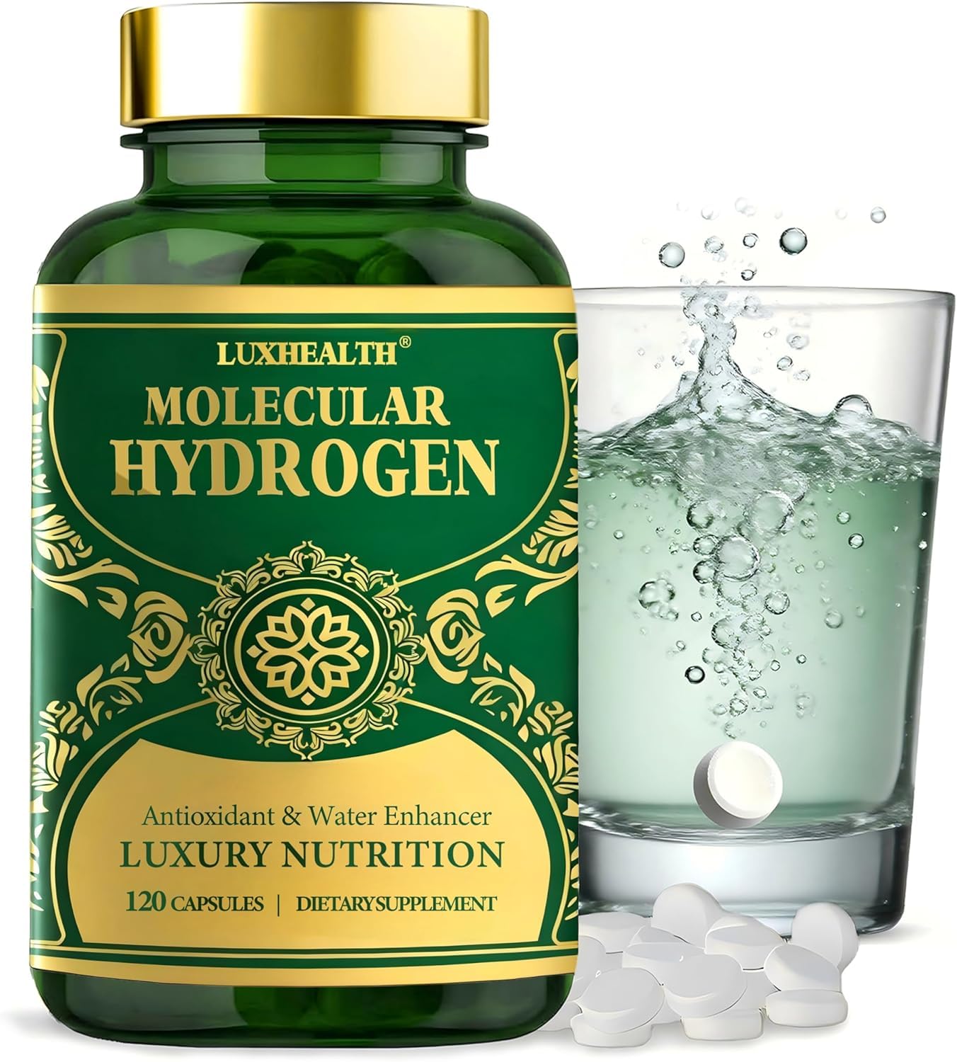 Hydrogen Water Tablets 12 PPM – 120 Count Mini Tabs with Magnesium | Energy & Electrolyte Balance
