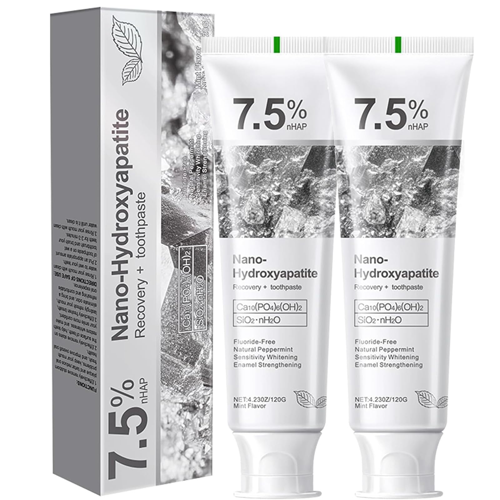 Hydroxyapatite Toothpaste - Enamel Protection, Gentle Formula (2pcs)