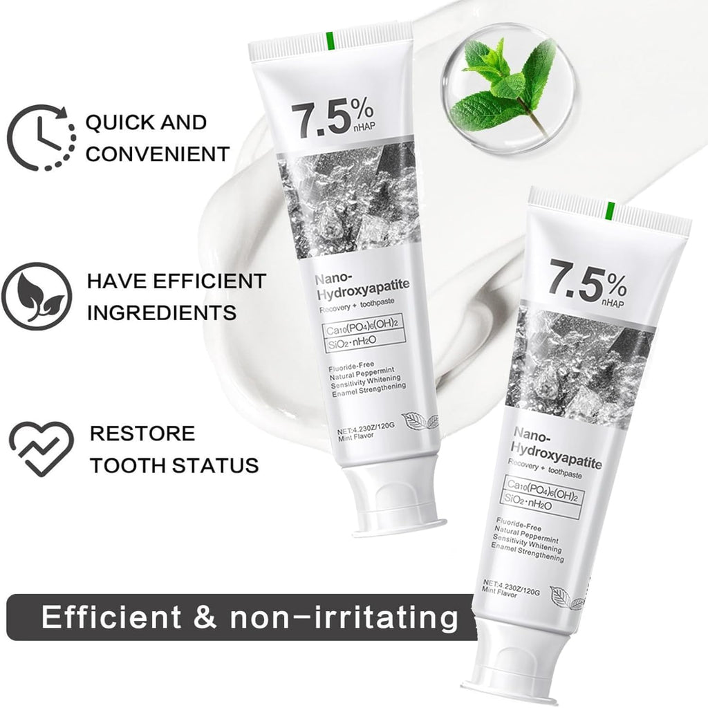 Hydroxyapatite Toothpaste - Enamel Protection, Gentle Formula (2pcs)