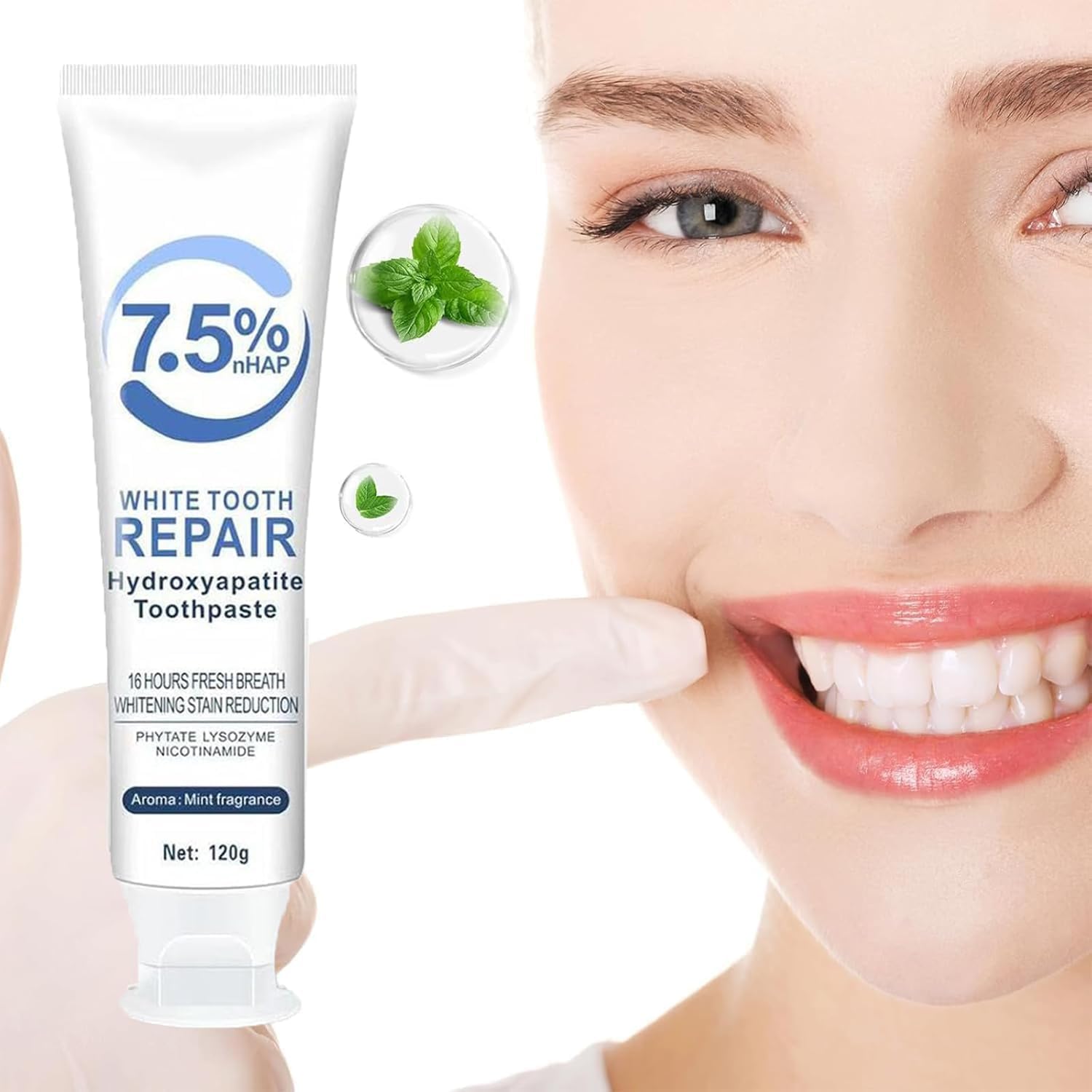 Hydroxyapatite Toothpaste 7.5% (2pc) – Enamel Protection & Strengthening, Gentle Mint