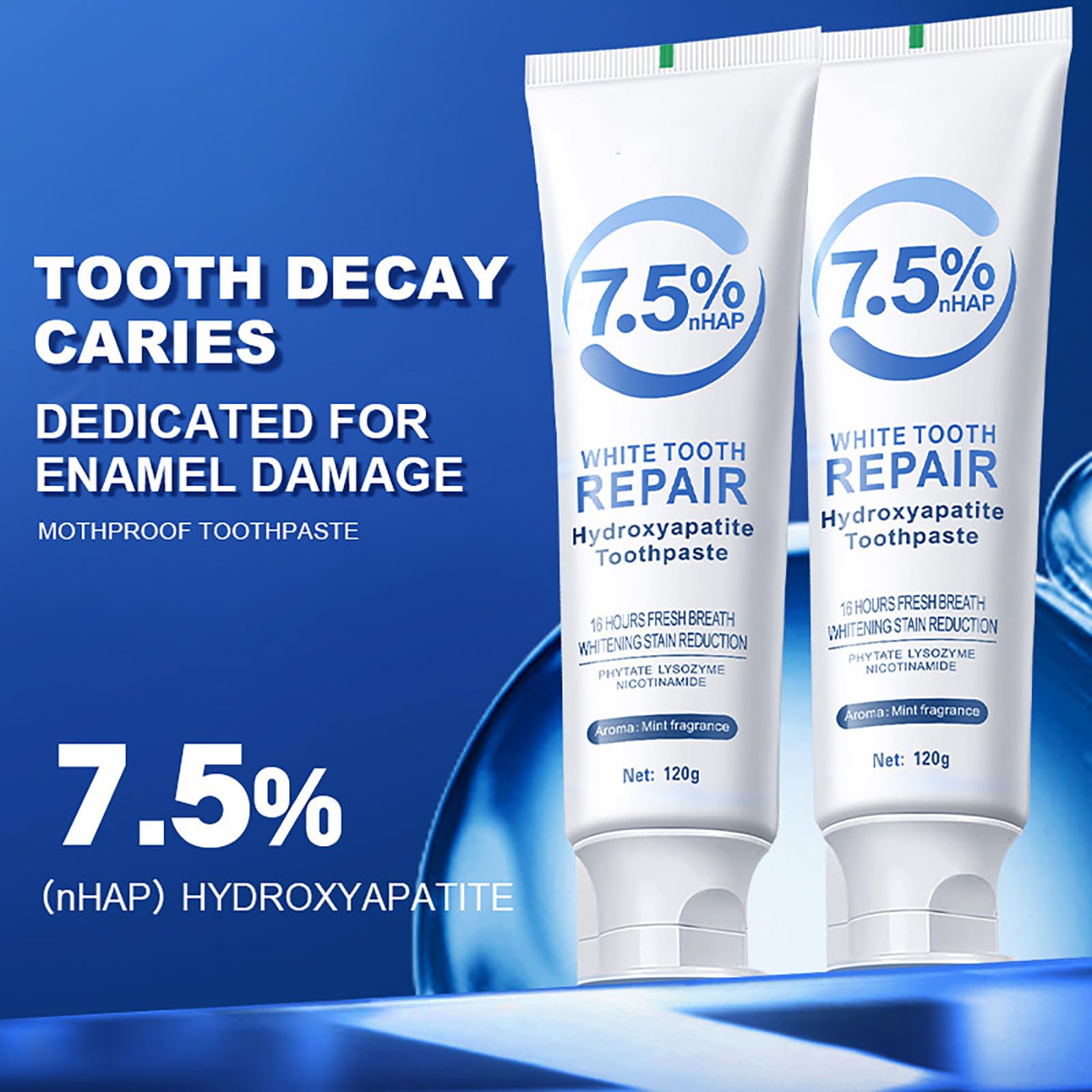 Hydroxyapatite Toothpaste - Fluoride-Free Enamel Protection for Sensitive Teeth | 4.23oz