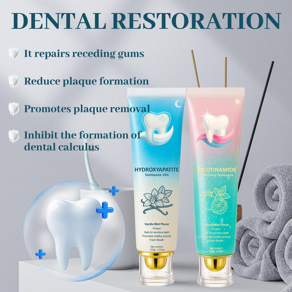Hydroxyapatite Toothpaste 10% + Niacinamide Whitening - Enamel Repair & Sensitivity Relief