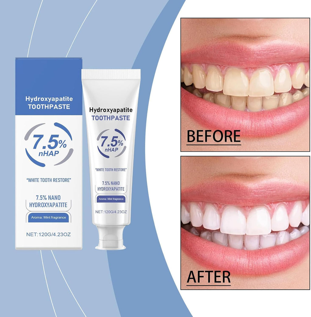 Hydroxyapatite Toothpaste 7.5% – Enamel Protection & Tooth Strengthening, Gentle Mint, Fresh Breath, Daily Use (2 pcs)