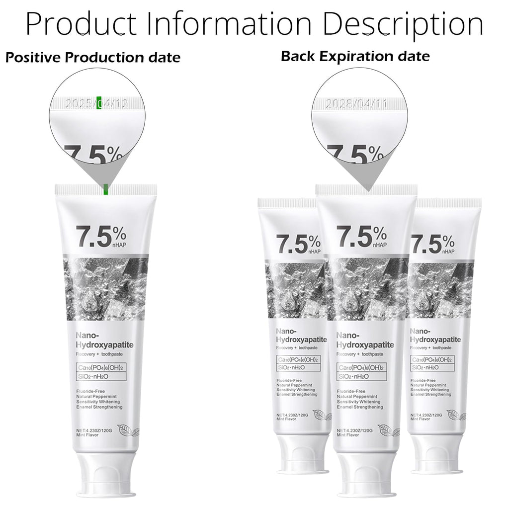 Hydroxyapatite Toothpaste for Enamel Protection & Strength - Gentle Mint, Safe for Sensitive Teeth