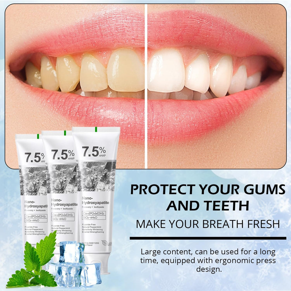 Hydroxyapatite Toothpaste for Enamel Protection & Strength - Gentle Mint, Safe for Sensitive Teeth