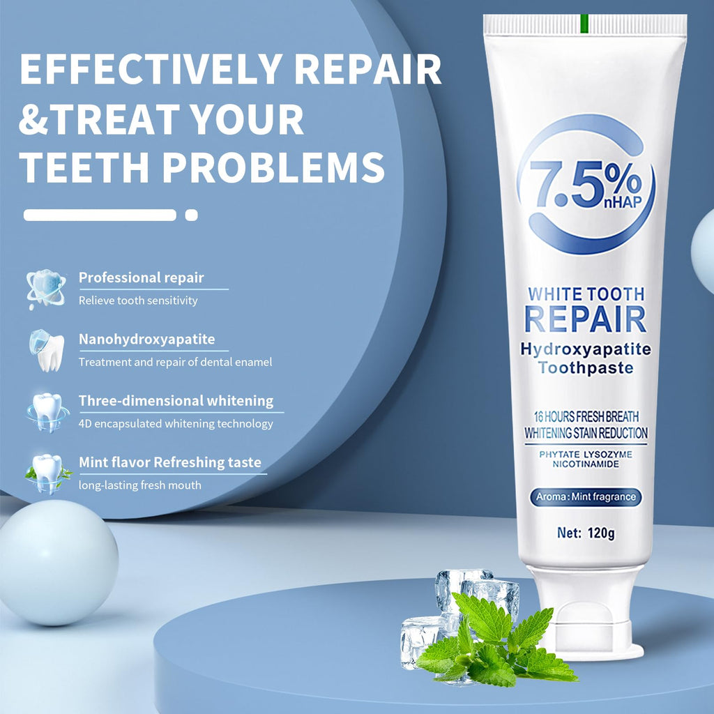 2 PCS Hydroxyapatite Toothpaste – 7.5% Enamel Protection, Gentle Mint, Daily Use